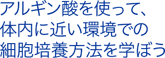 アルギン酸を使って、体内に近い環境での細胞培養方法を学ぼう